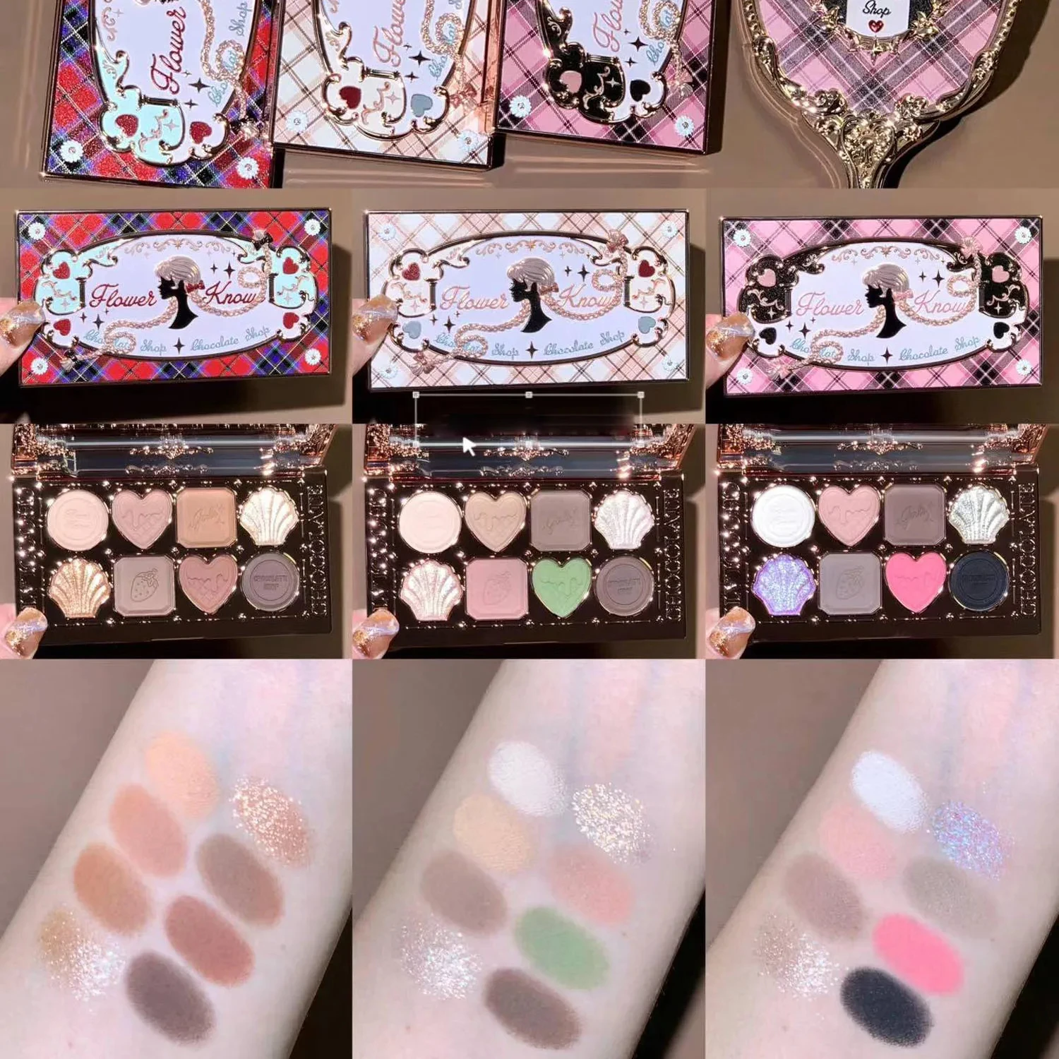 Blume weiß Schokolade 8 Farbe Lidschatten Palette schimmern matt Chamäleon gepresst Glitter lang anhaltende Lidschatten Maquill age