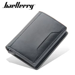 New Rfid Men Card Wallets Small Card Wallets Carbon Fiber Mini Men's Wallet High Qaulity PU Leather Slim Male Purses