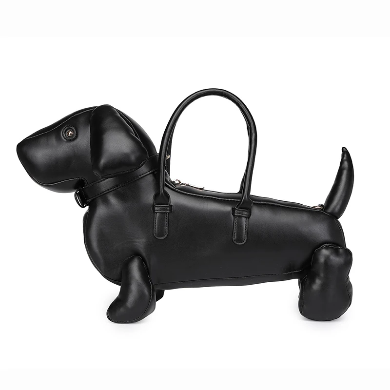 

Women's fashionable and creative design cute sausage dog handbag PU soft leather shoulder crossbody handbag