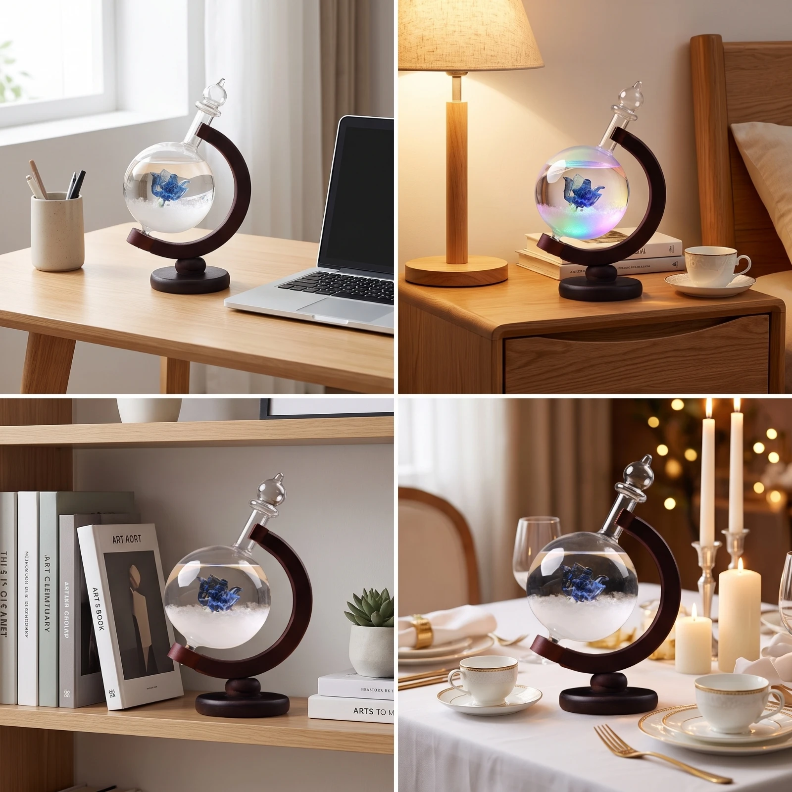 Weather Forecast Bottle Transparent Storm Glass Weather Predictor Ornament Unique Beautiful for Home Decor, Desk