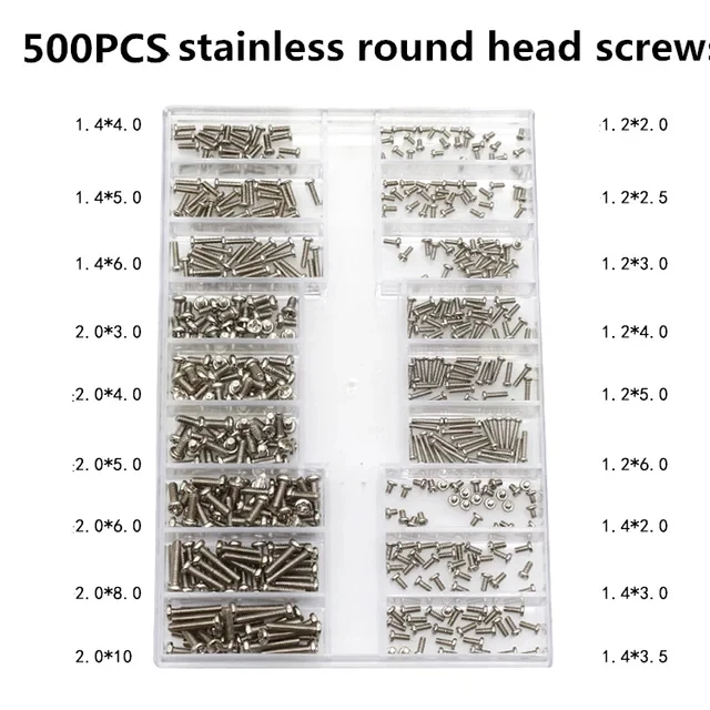 500 STKS 18 Size Laptop Notebook Tiny Computer Vervanging Elektronische Schroeven Assortiment Reparatieset Platte Kop Mini Schroef Set