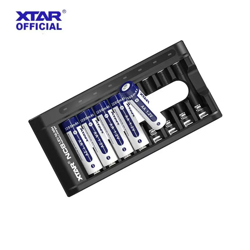 

XTAR NC8 Battery Charger For 1.2V AA AAA Ni-MH Battery USB C Input LED Indicator Charger SET