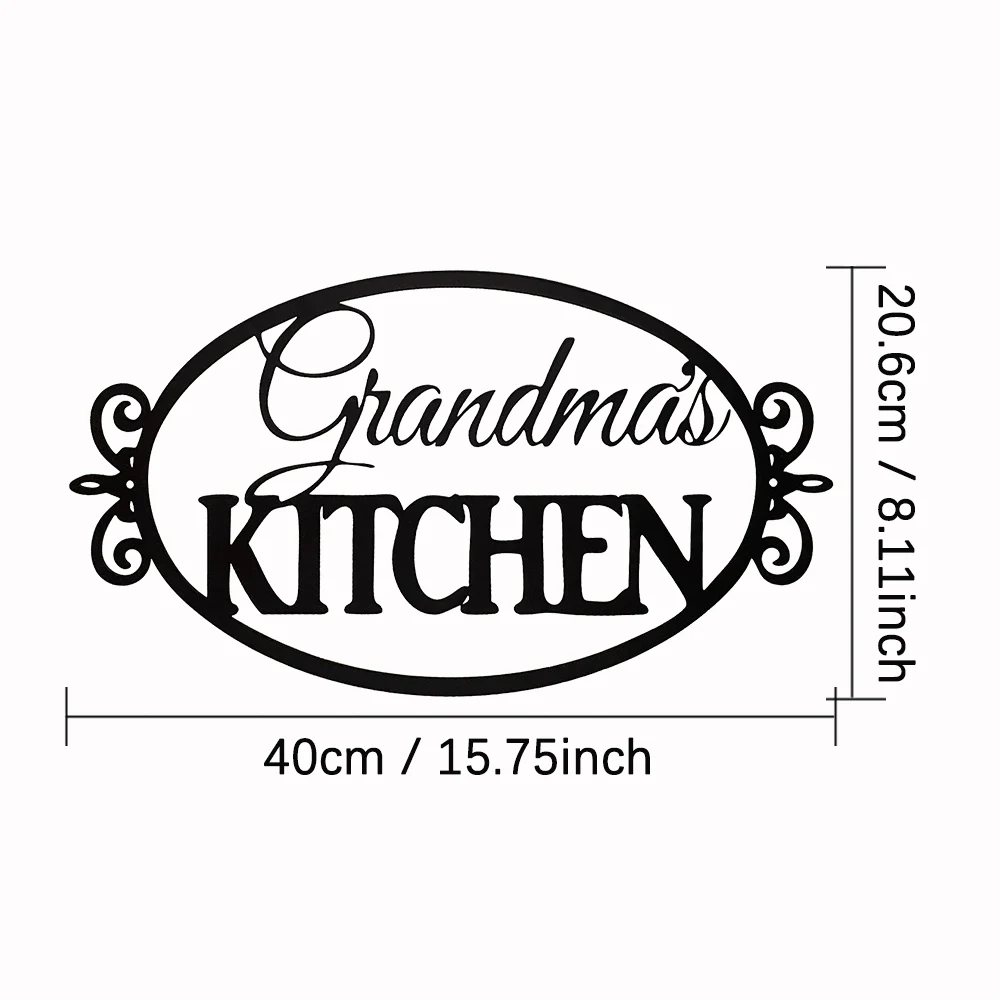 Grandma\'s Kitchen Cutout Sign Metal Wall Art Decor Family Iron Letters Hanging Decoration For Kitchen Plaque Sculptures