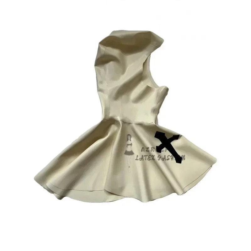 

Sexy Latex Rubber Nun Mask headscarf Face Opened Hood White With Black Cross