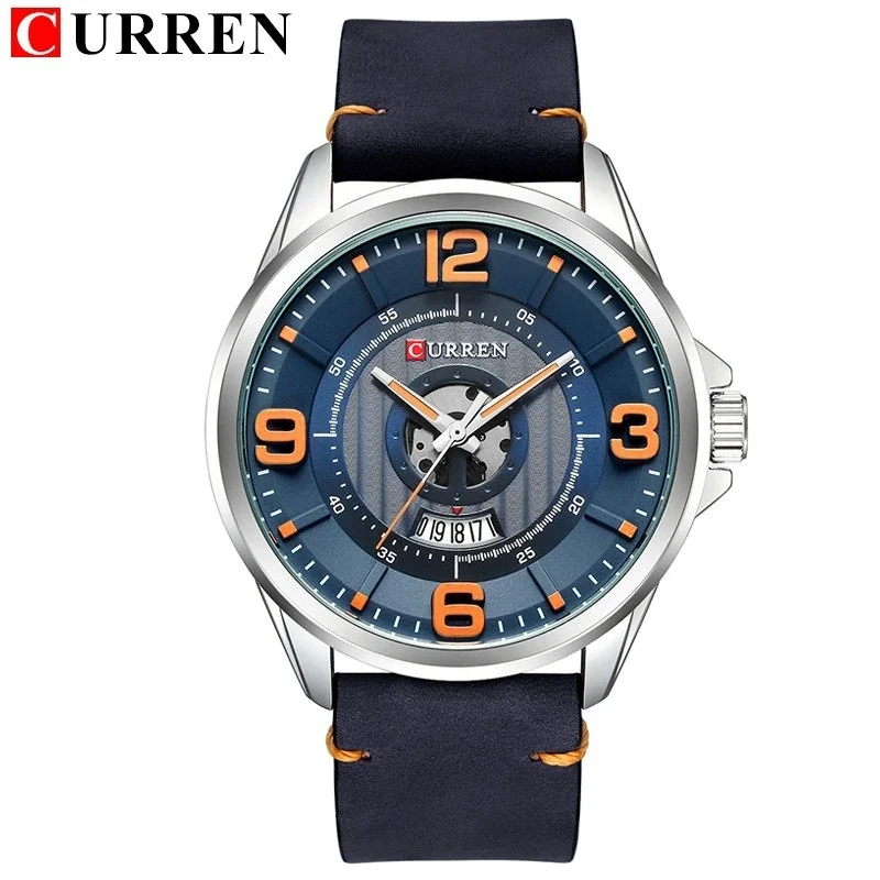 CURREN Fashion Mens Watches Chronograph Wristwatch Luxury Top Brand Sports Day Date Watch for Men Waterproof Leather Male Clock