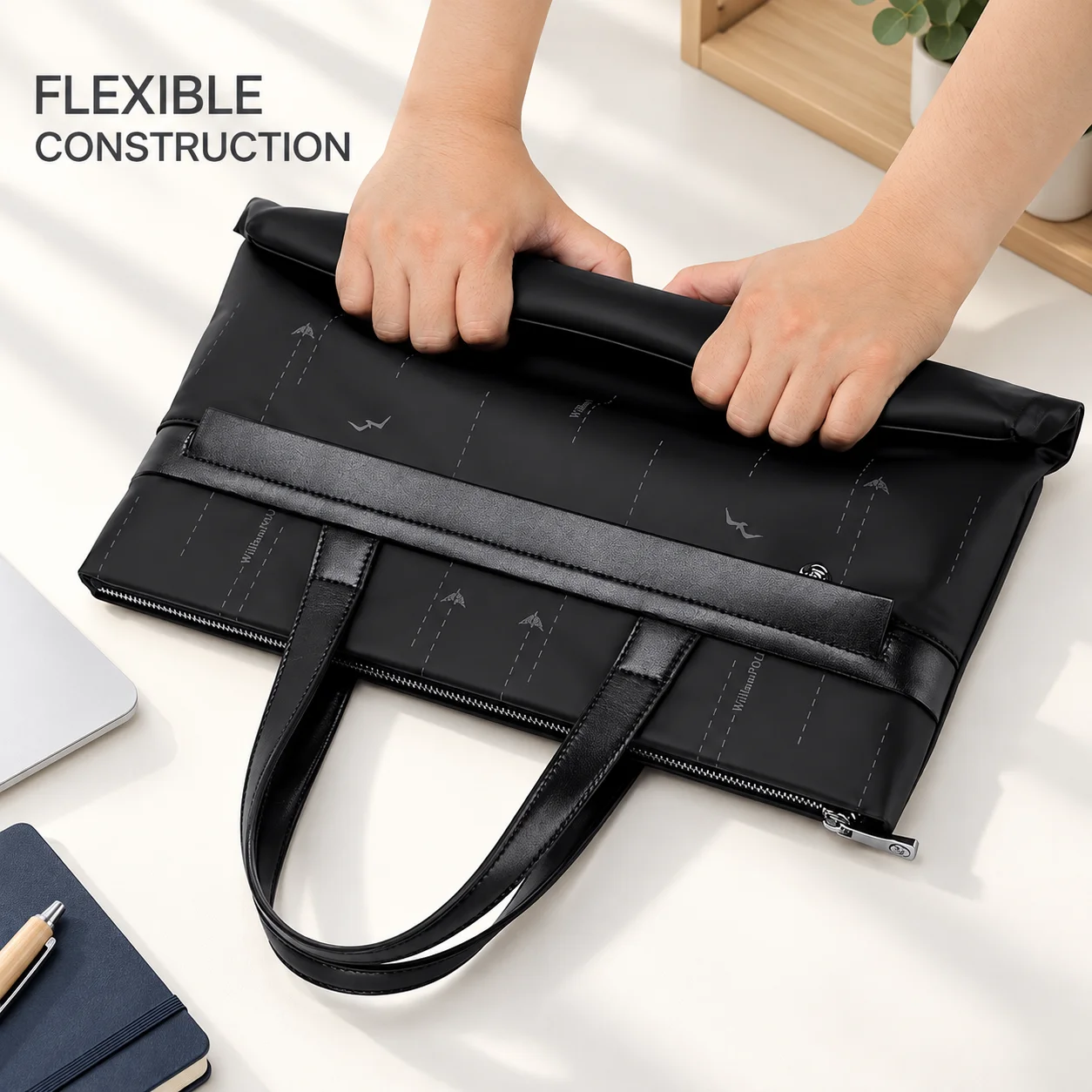 Men's Large Capacity Laptop Briefcase Business Casual Handbag for Office Work, Daily Commuting and Travel
