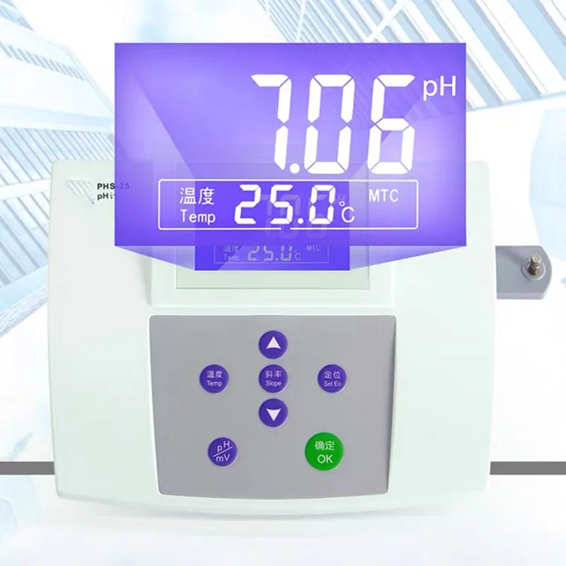 

2026 PHS-25 220V Digital Display Bench Acidity Meter PH Tester Water Quality PH Meter Detector With E-201-C Composi
