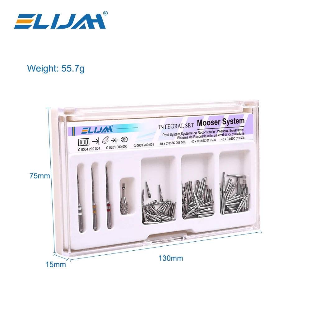 ELIJAH 120Pcs/box Dental Endo Screw Posts Mooser System Integral Set CT4 Medical Pure Titanium Root Canal Pins Dental Material - view 5