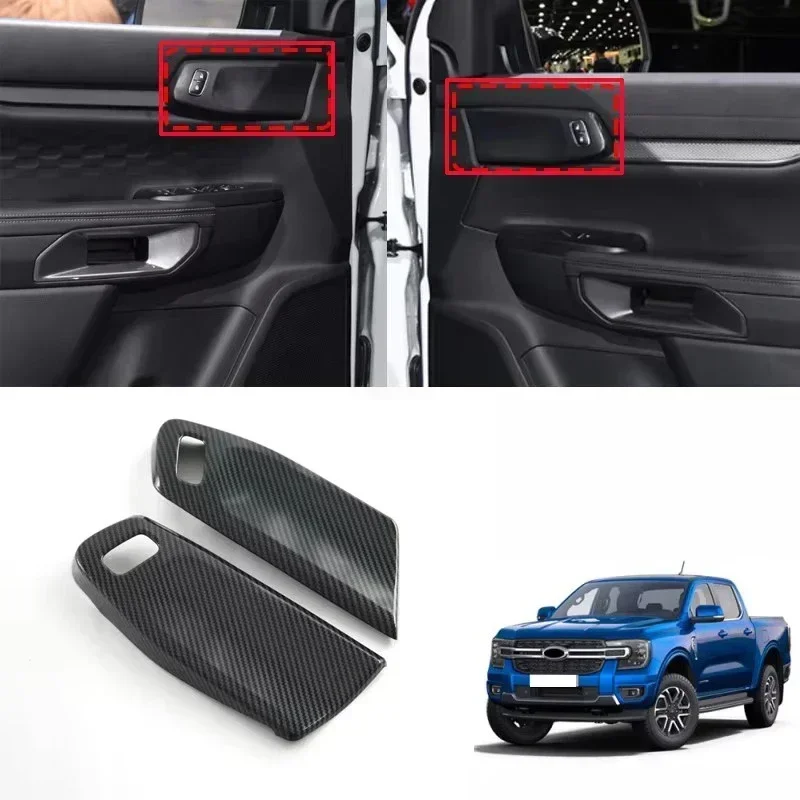 

Carbon Fiber Interior By Handle For Ford Ranger T9 2022 2023 2024 ABS Decorative Protective Cover Frame Sticker Car Accessories