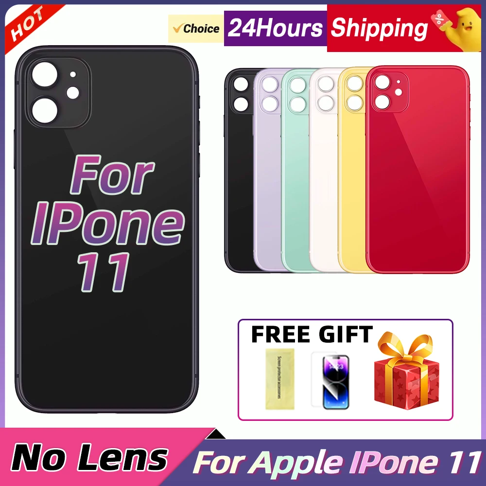 New For iPhone 11 Back Cover Glass Fast Replacement Housing Battery Cover Big Hole Rear Glass and Back Glass No Lens Cover