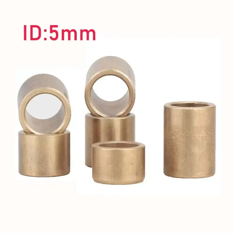 

10Pcs Self-Lubricating Bearing Powder Metallurgy Oil Brass Bushing Guide Sleeve Precision Copper Base Bearing Inner Diameter 5mm