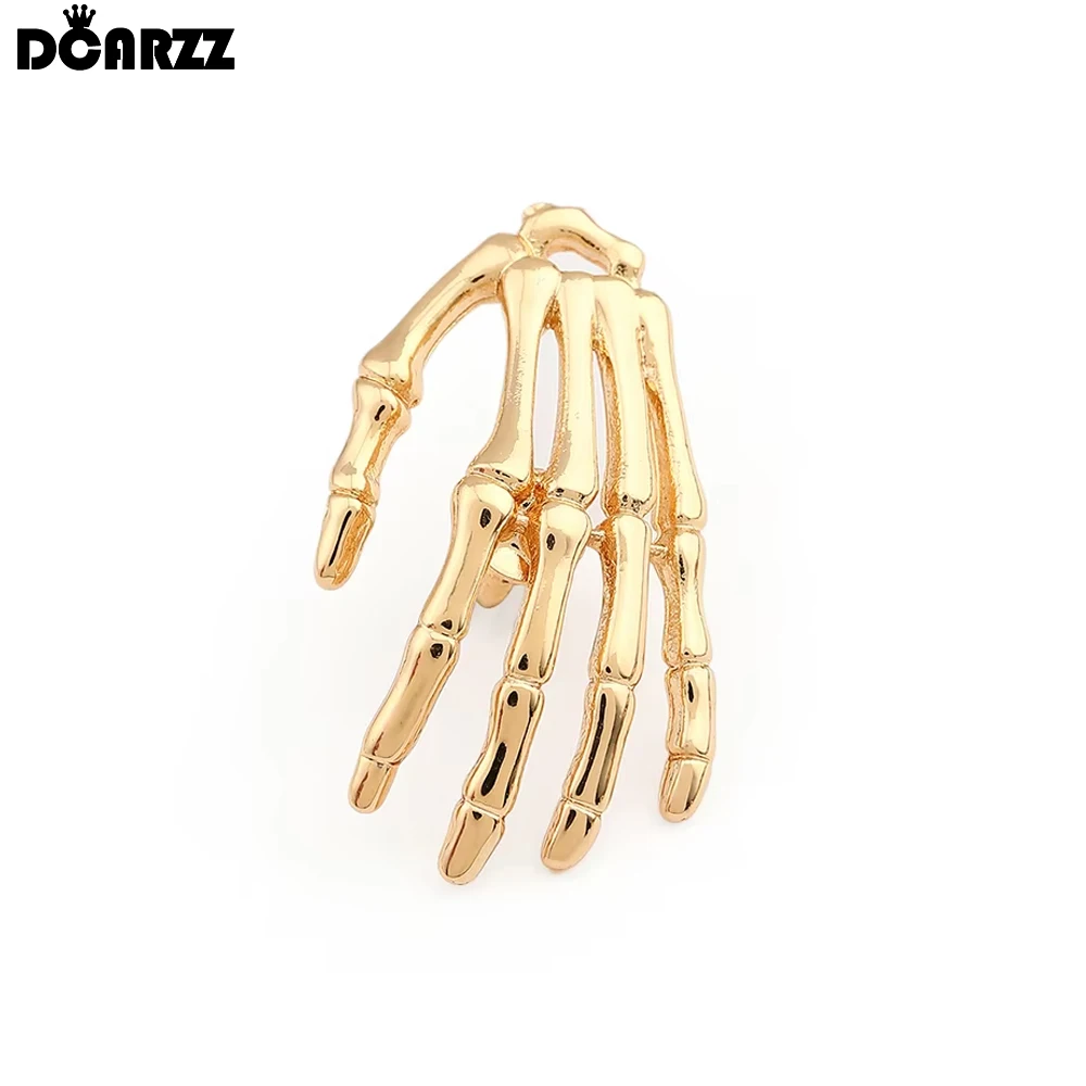 DCARZZ Lapel Pin Brooch Medical Anatomy Skeleton Hand Plated Jewelry Pins Metal Doctor Nurse Women Accessories Gift