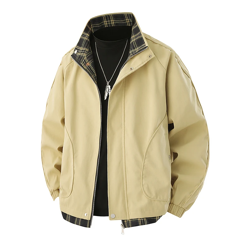 Men Stand Collar Casual Coat Spring Autumn Loose Simplicity Solid Tops New Fashion Versatile Comfort Thin Version Jacket Men