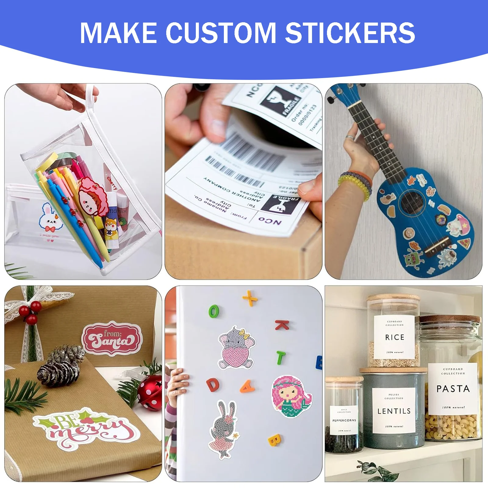 10 Sheets A4 Size Matte White Vinyl Sticker Paper, 8.3" x 11.7"  Self-Adhesive, Waterproof, Inkjet & Laser Printing Paper