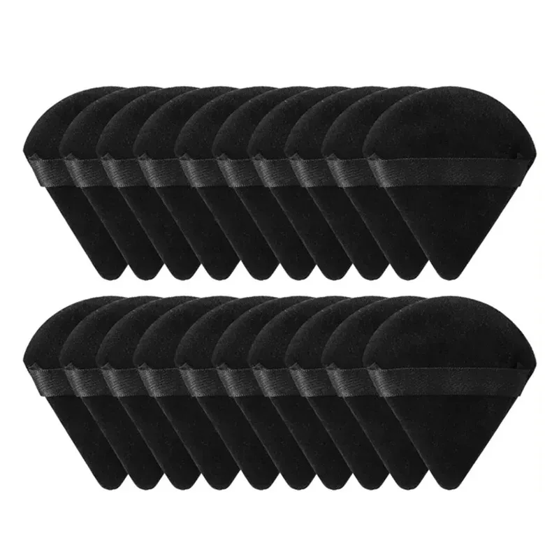 1/2/10/20 pçs triângulo veludo pó puff pizza farinha mini rosto maquiagem esponja cosméticos lavável leve ferramenta de maquiagem