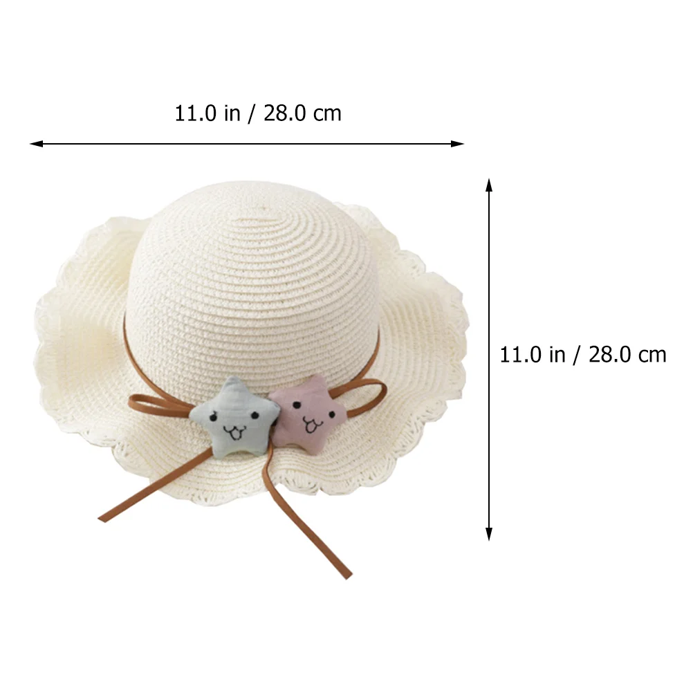 

Children Sun Hat Kids Summer Straw Weaving Beach Protection Adjustable Comfortable Breathable Wide Brim Sweet Style Photo