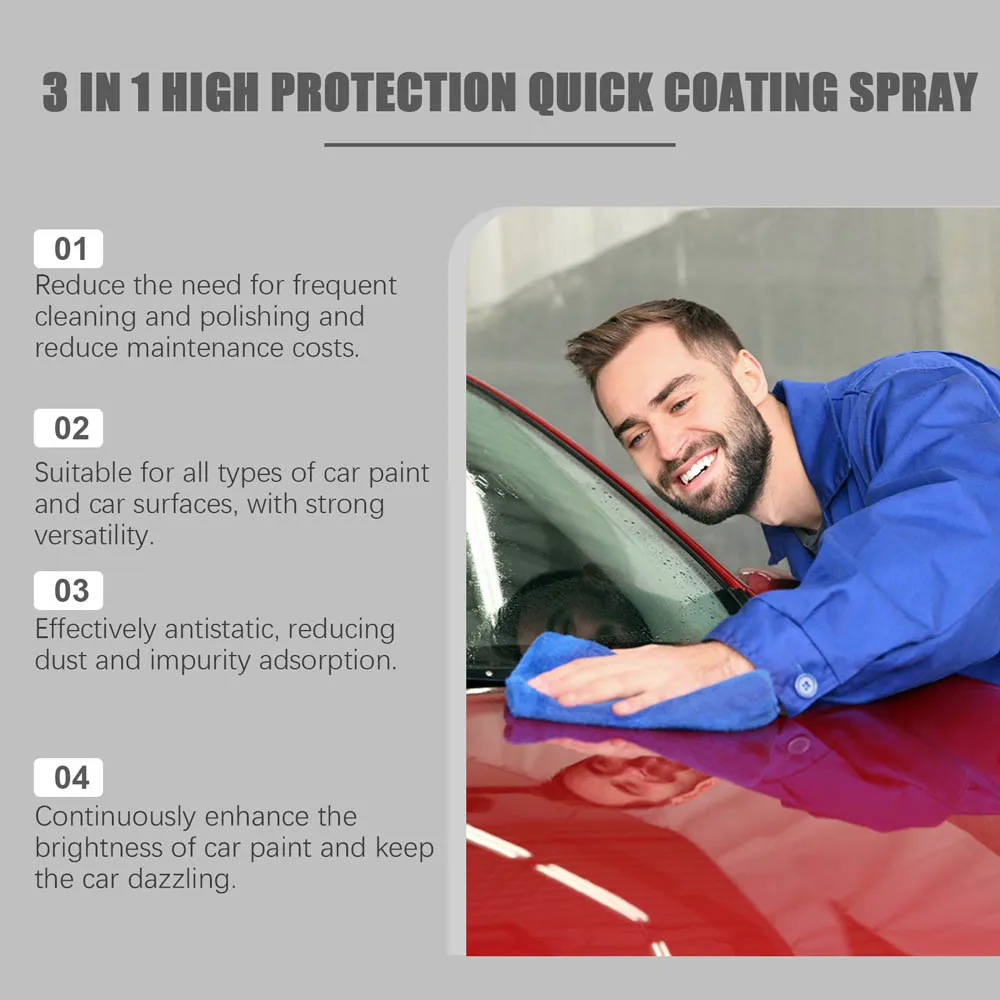 Hot Sale Car High Protection Three In One Coating Spray Long Lasting Oil Water And Dirt Proof Cleaning and Maintenance