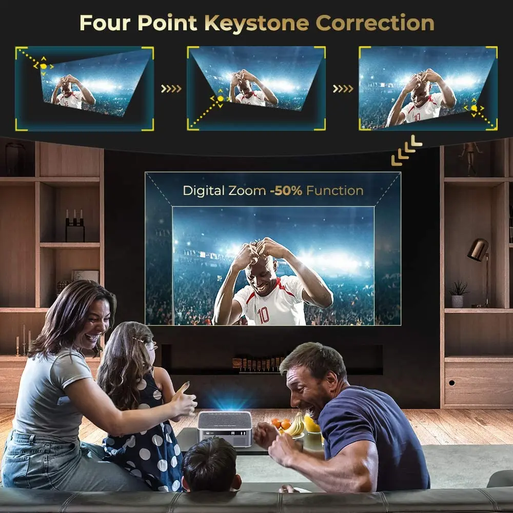 4 Inch Mini 1080p Wifi Smart Mobile  Home Theater Projectors For Indoor Or Outdoor