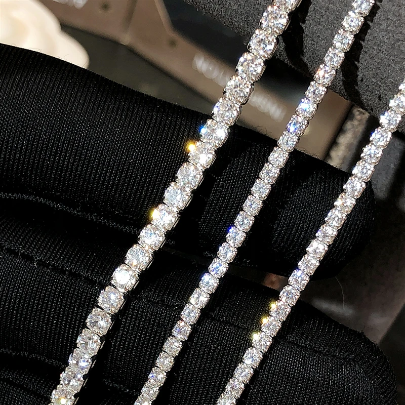 Neue S925 Sterling Silber Hip Hop Voller CZ Halsband Kette Halskette Für Frauen Luxus Cubic AAA Zirkon Kurze Zubehör Edlen Schmuck – Detail 10