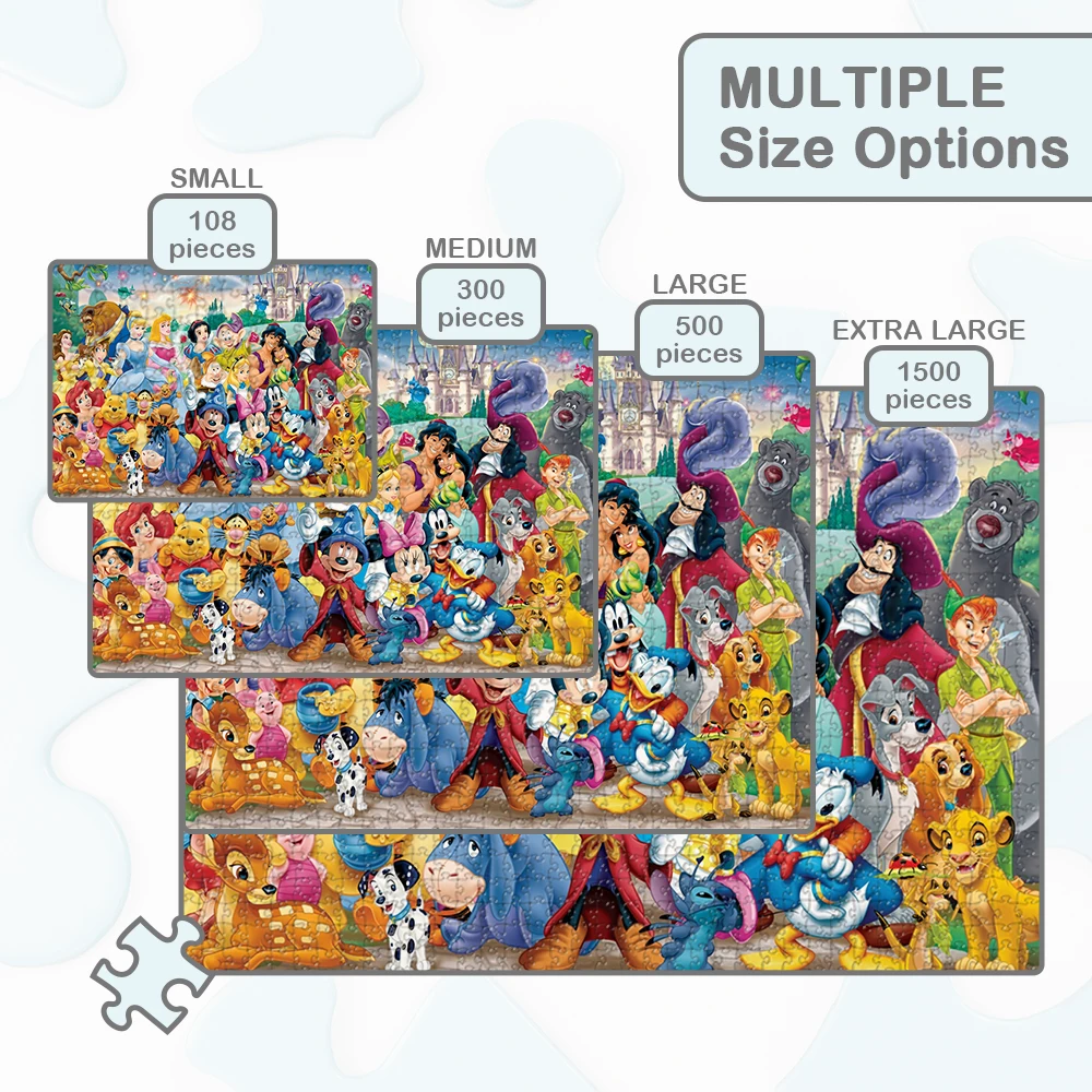 Disney Original Characters Puzzles for Adults Famous Disney Castle Games and Puzzles Cute Collage Mickey Mouse DIY Jigsaw Puzzle