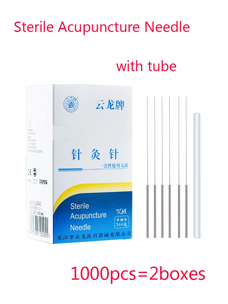 Big Sizes 1000pcs/2boxes yunlong Disposable Acupuncture Needle with tube sterile Needle beauty massage needle