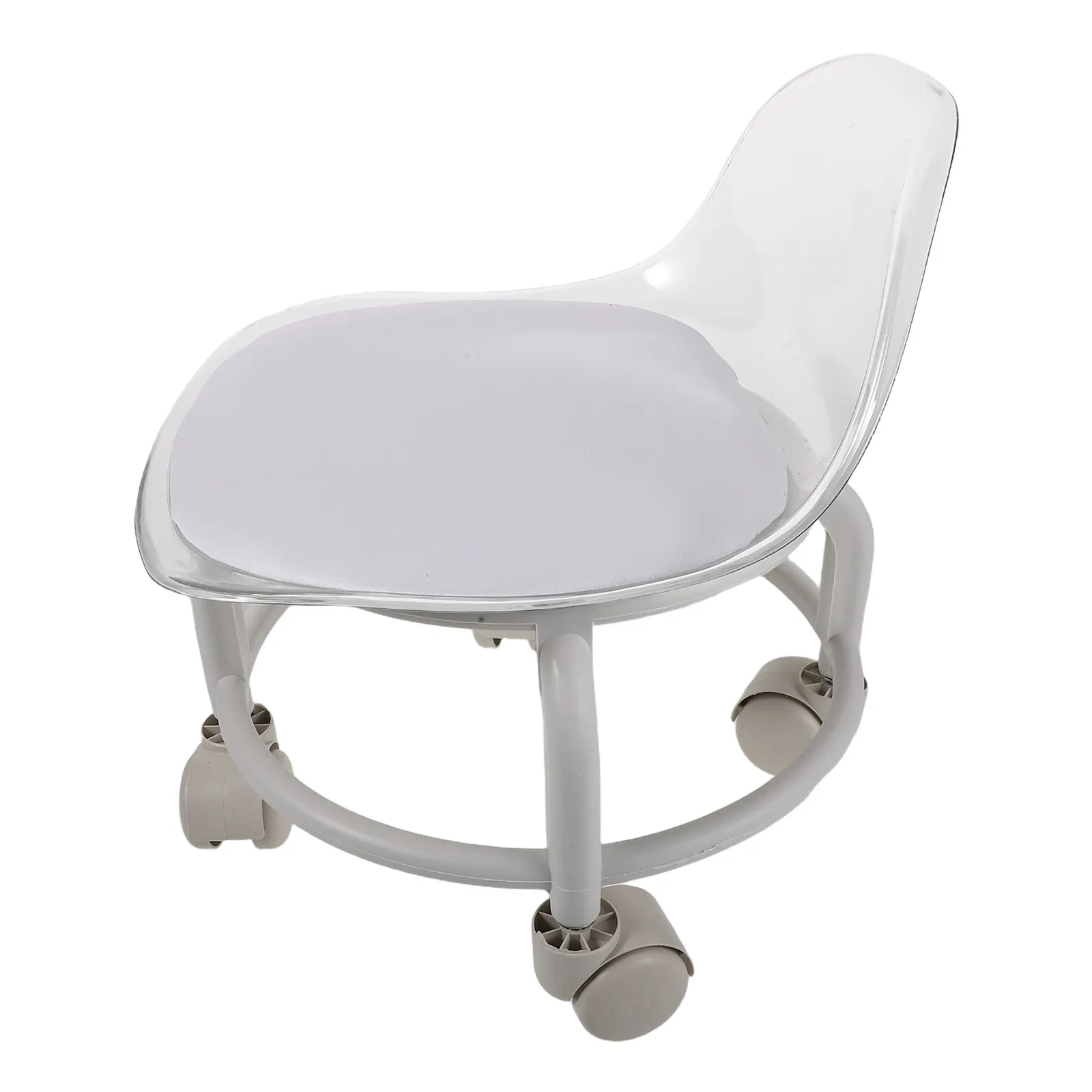 Rolling Stool 's Silent Caster Plastic Stool Low Height Comfortable Round Seat for Reading Drawing Homework