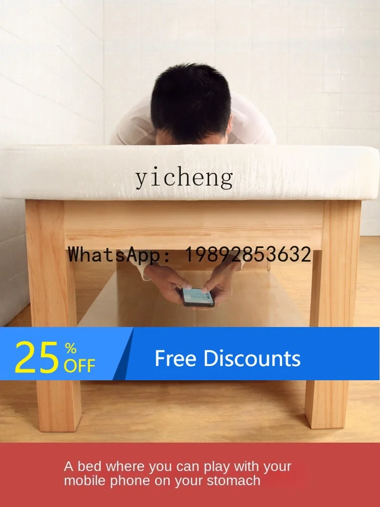 AA Eyelash Therapy Spa Solid Wood with Arm Hole Traditional Chinese Medicine Massage Couch Thai Massage Bed