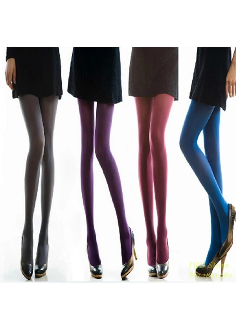 CUHAKCI New Sexy Pantyhose Women 120D Pantyhose Warm Candy Color Multicolour Black Tight