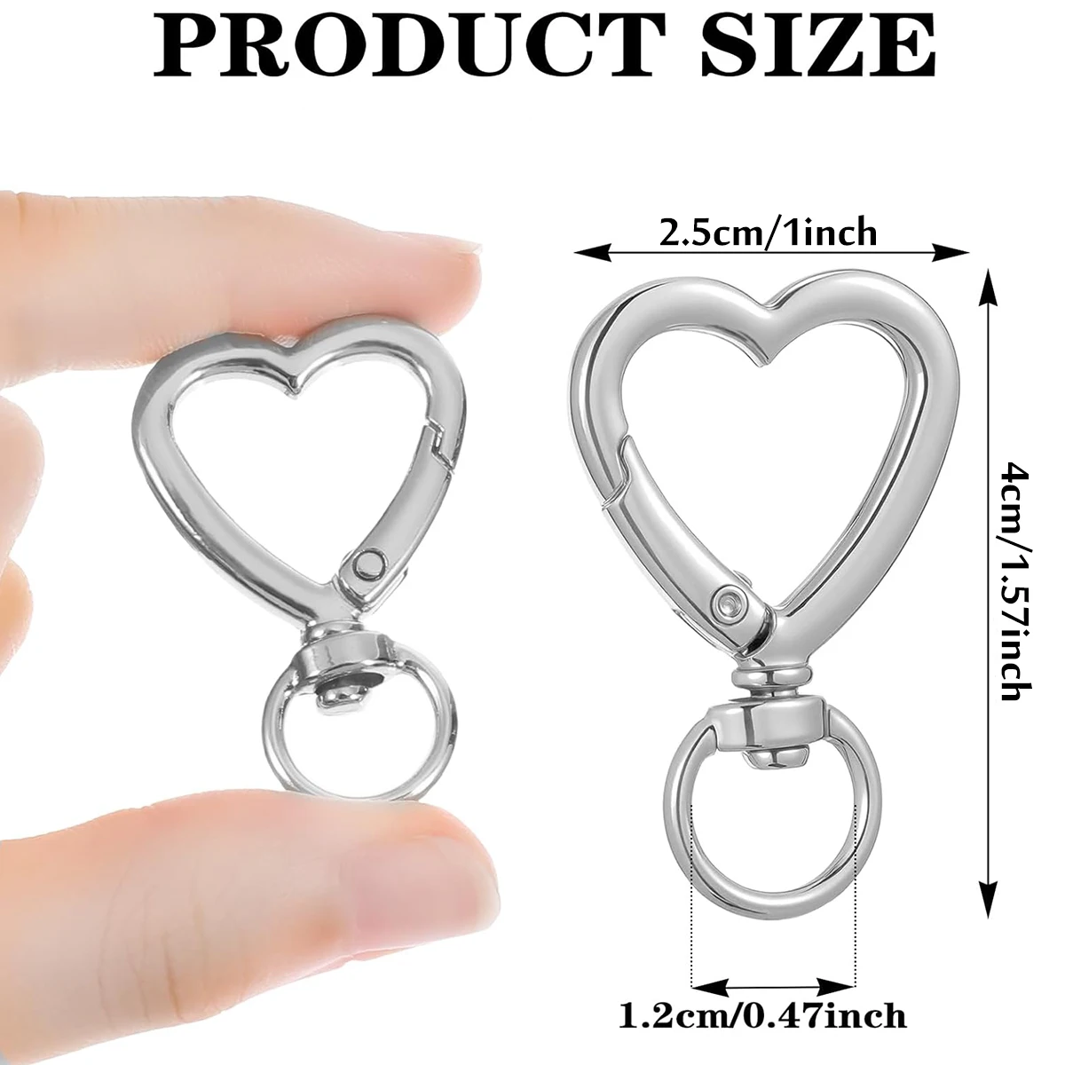 6/15/30Pcs Heart Keychain Set with Spring Snap Hook Valentine's Day Gift for Keys Backpack Luggage Tag Bulk Charms Accessories