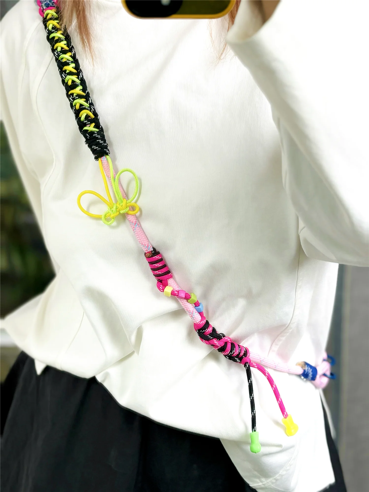 Multicolor Hand-woven Functional Replacement Bag Strap Adjustable Anti-lost Camera Phone Lanyard Shoulder Strap Accessories