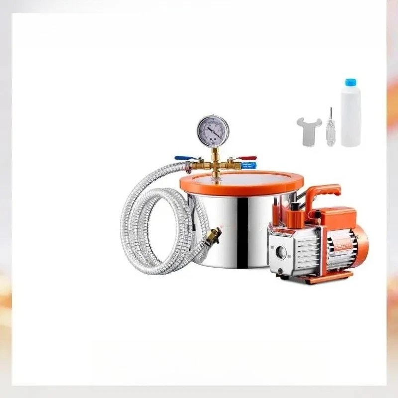 

1.5 / 3 / 5 Gallon Vacuum Chamber & 3.5 CFM Single Stage Pump Kit with 4.92 ft Hose for Degassing Resin Silicone Epoxies