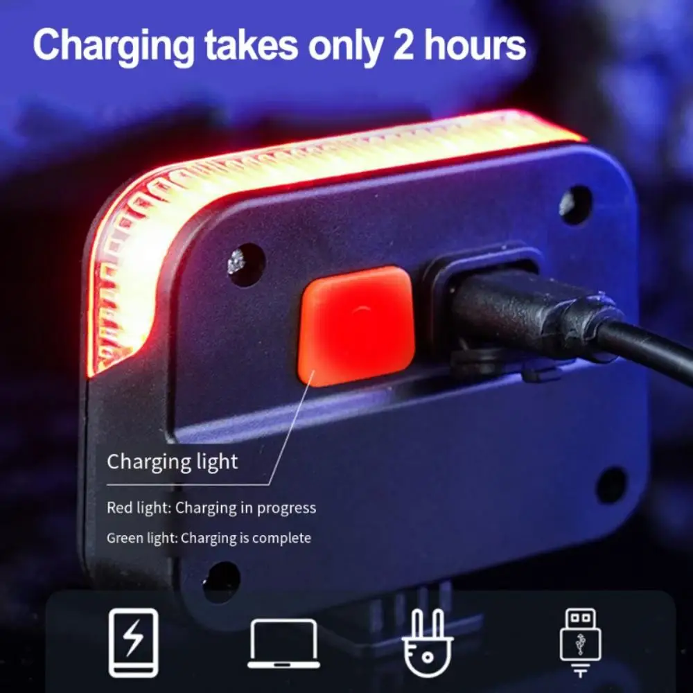 Bicycle Solar Energy LED Rear Light Type-C Charging MTB Road Bike Solar Warning Taillight Night Cycling Safety Red Lamp