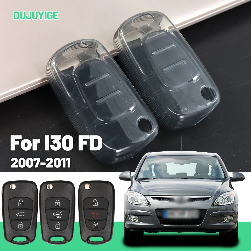 

Прозрачный чехол для ключей из ТПУ для Hyundai I30 FD 2007-2011, защитный чехол для брелока, автомобильные аксессуары 2008 2009 2010