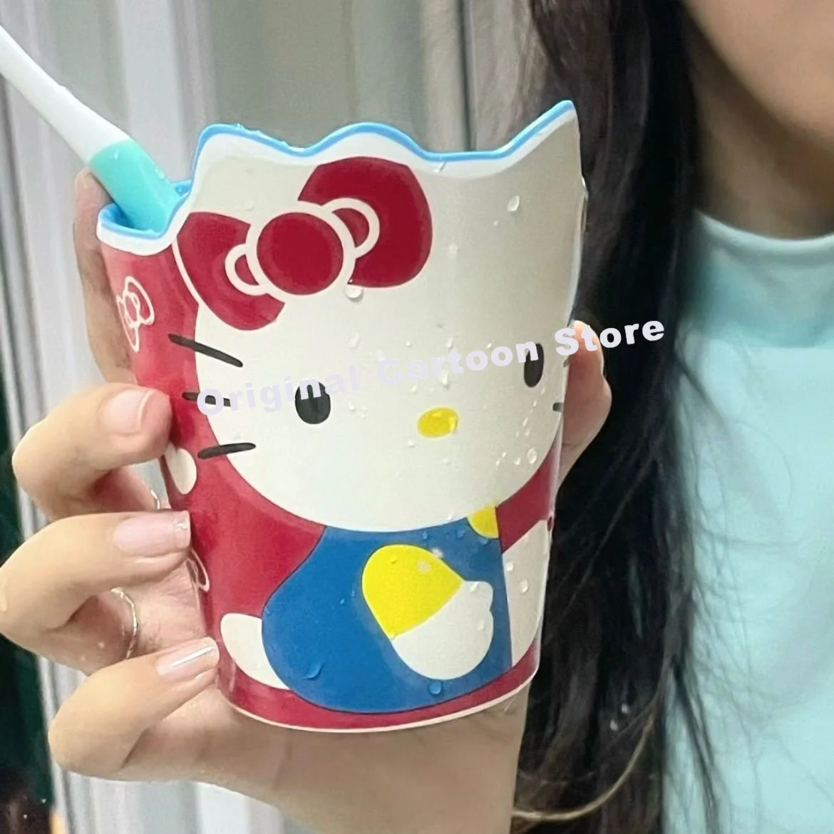 

Зубная щетка Hello Kitty Sanrio Kurome, чашка для зубной щетки, хорошо выглядит, портативная, милая, против плесени, домашняя, антиосенняя, креативная, мультяшная чашка для Gargle