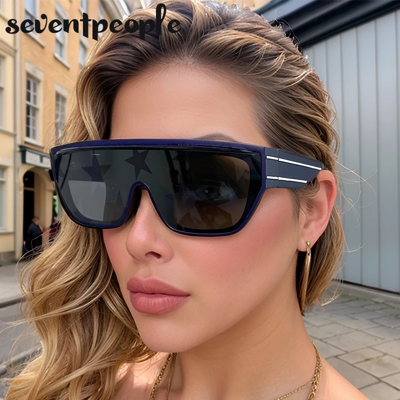 

Oversized Sports Mask Shield Sunglasses Women 2025 Luxury Brand Windproof Square Goggles Eyewear Outdoor UV400 Protection Shade