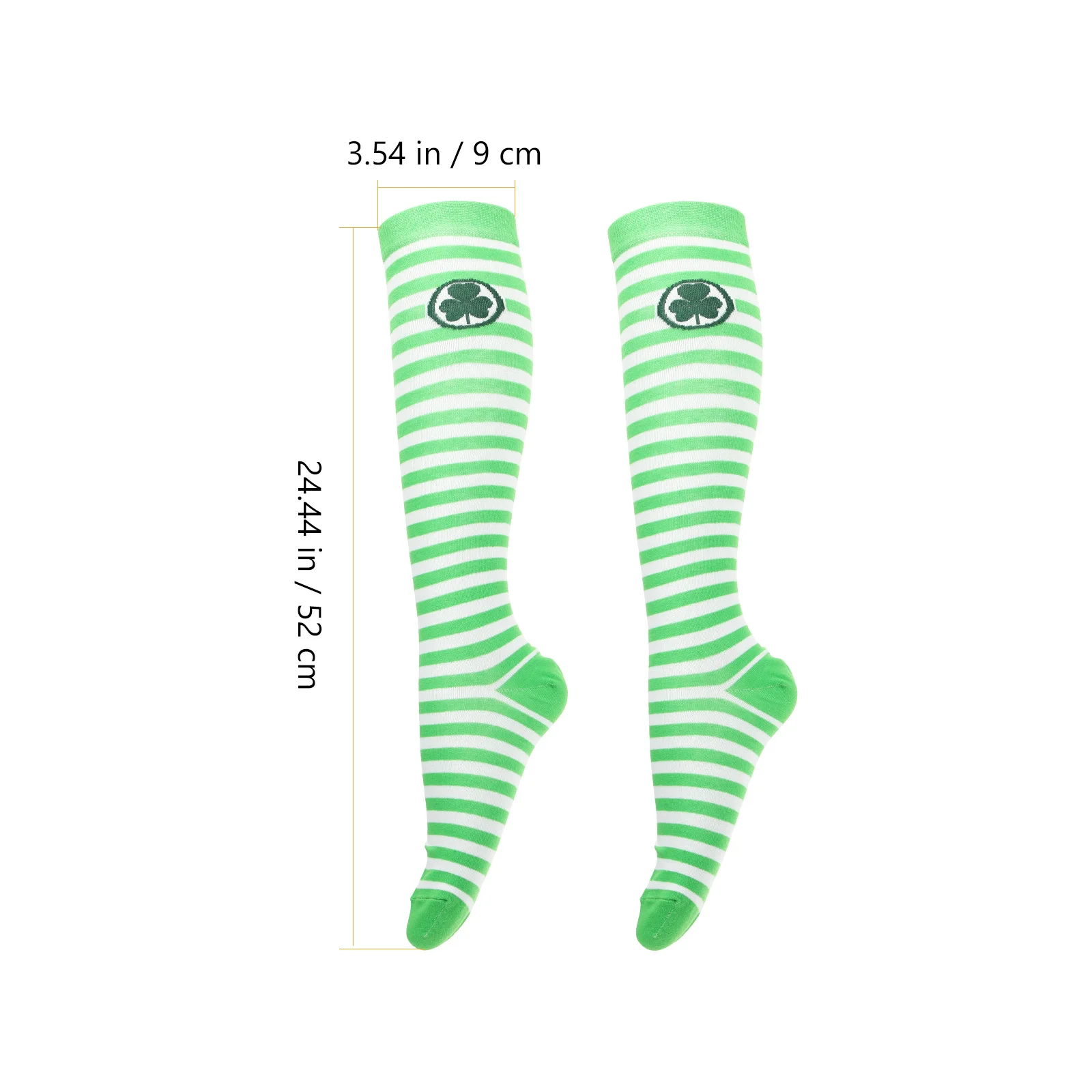 

3Pairs Adult Cotton Socks Mid Tube Shamrock Design Socks for Holiday Party Sports Daily Use Breathable