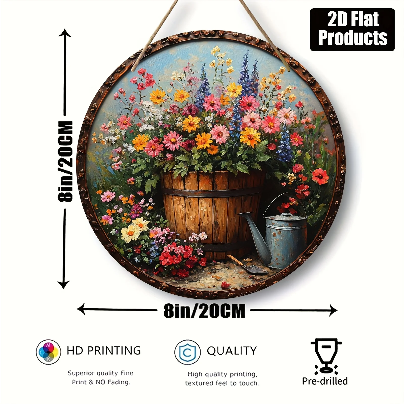 2D Flat, 1pc, Round Wooden Dec - Gardening Tools Store review and price