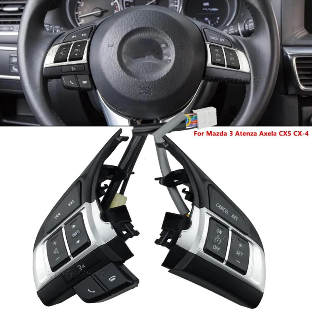 Steering Wheel Switch Audio Bluetooth Cruise Control Switch Button For Mazda 3 Axela 2014-2016 Atenza 2014-2017 CX5 2013-2014