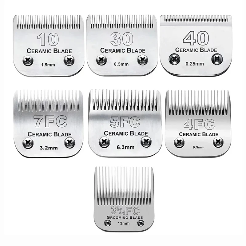

7FC/5FC/4FC/3FC Detachable Pet Dog Grooming Blades of Stainless Steel,Compatible with Andis,Oster A5,Wahl KM10 Series
