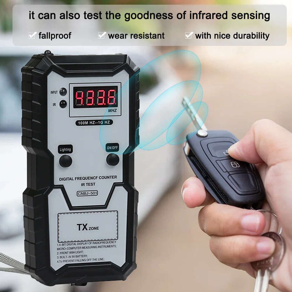 100M-1GHZ Digital Electronic Infrared Frequence Counter Test Instrument with Illumination Car Keys Infrared Frequency Tester