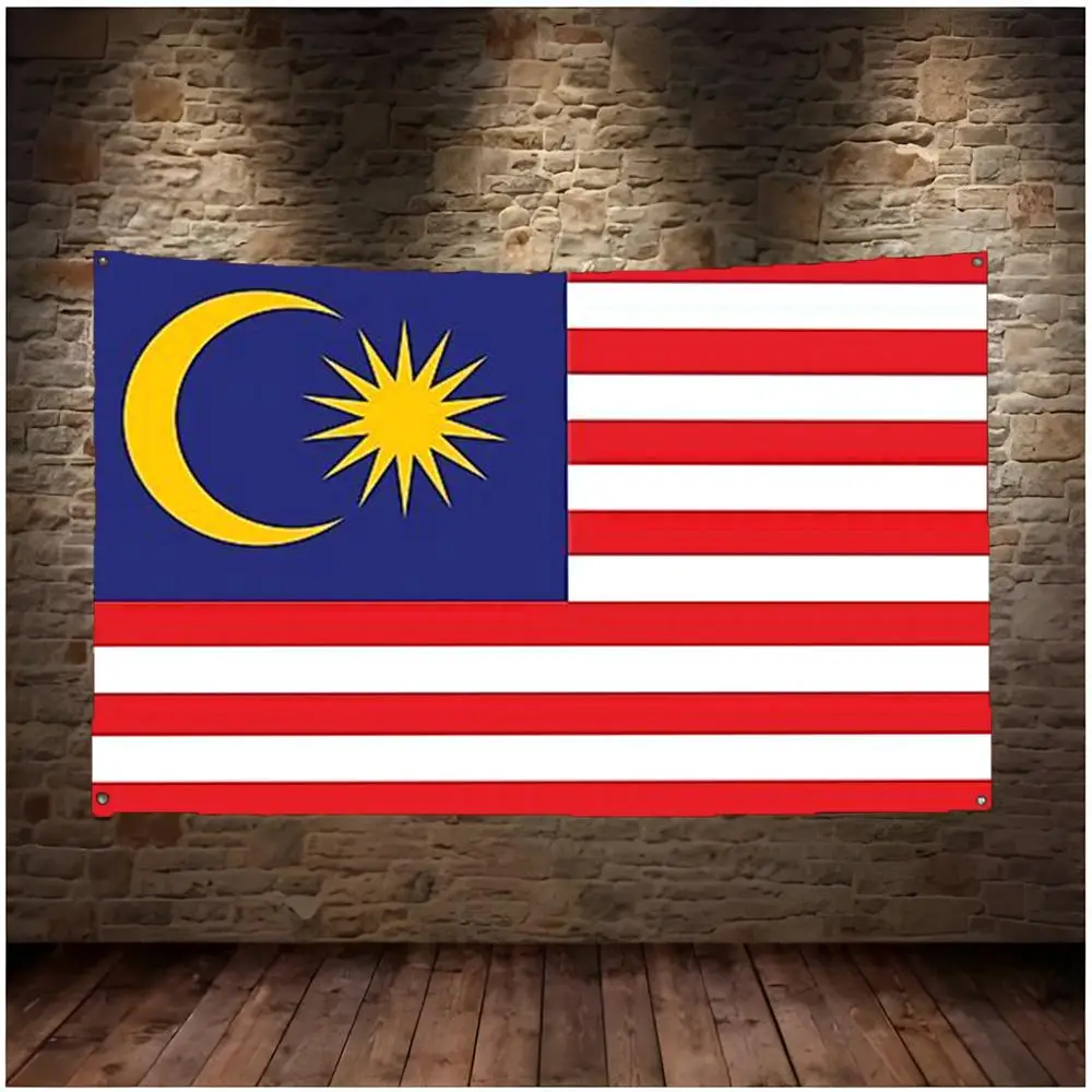 Malaysia Petronas Towers Southeast Asia Flags Daily four ring borderless design indoor outdoor decor easy hang install