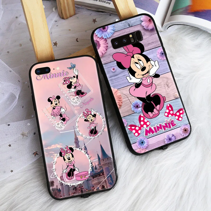 Black Case for Xiaomi POCO C3 C40 Redmi 10C 10A Note Mi 10 10t 10S Pro 5g Cover Z-34 Minnie Mouse