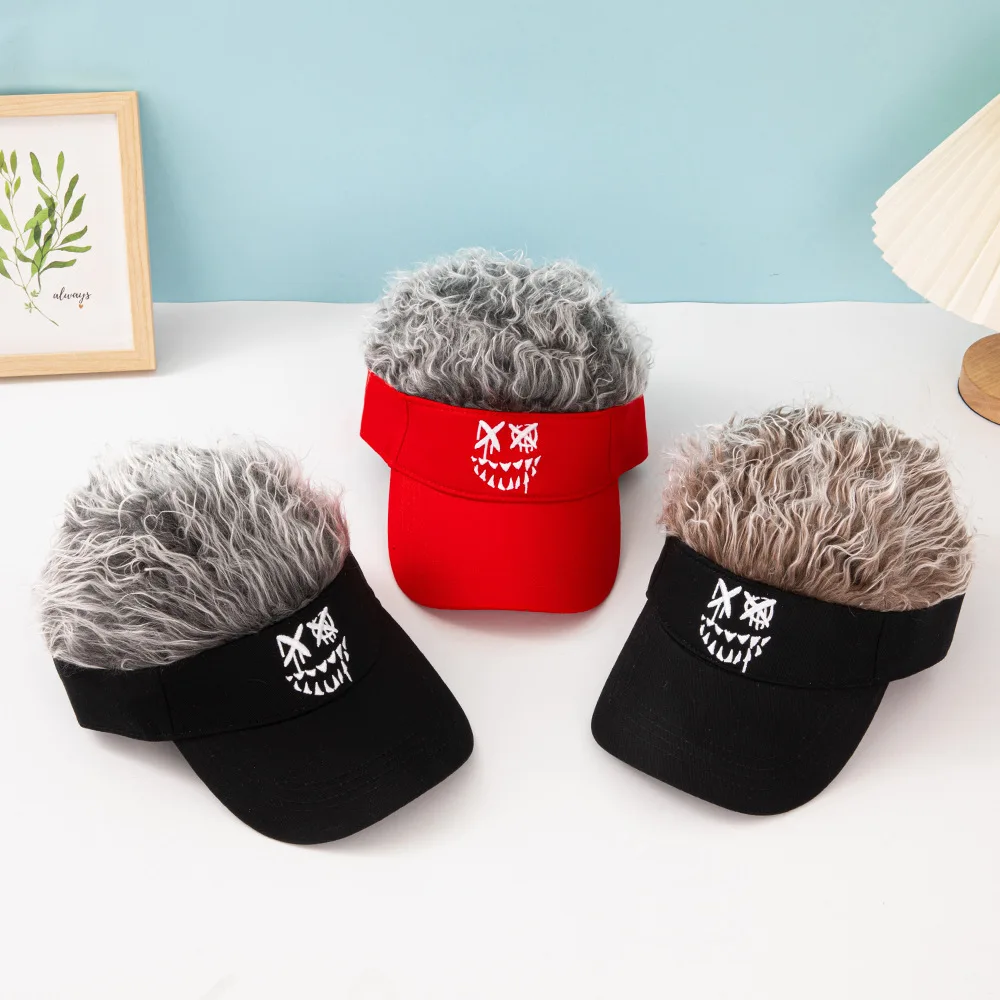 ترامب الرجال الاصطناعية الشعر القصير قبعة بيسبول مسنبل شعر مستعار قبعة شعر مستعار قابل للتعديل ظلة يتوهم الأداء الهيب هوب أغطية الرأس