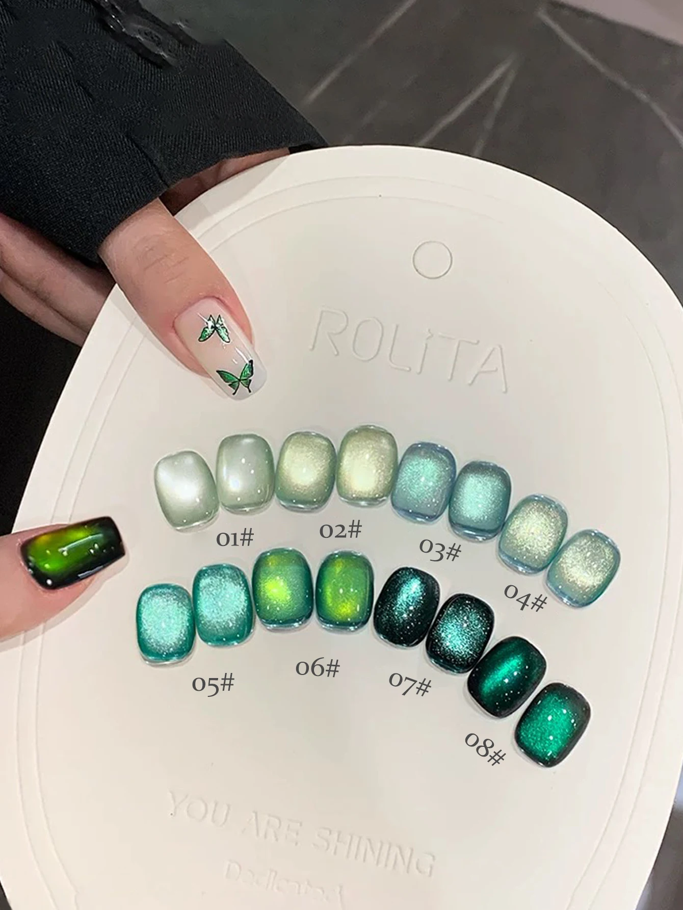 1-8 قطعة 15 مللي الخريف مسمار فلاش الأخضر الزجاج حبة القط العين هلام طلاء الأظافر UV LED علاج عطلة المرأة هدية صالون الأظافر لتقوم بها بنفسك عدة