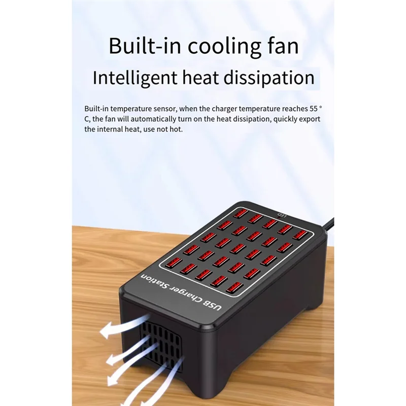 

AT82-USB Charger 25 Ports HUB 150W Universal Wall Desktop Fast Charging Station Dock For Mobile Phone Power Adapter EU Plug