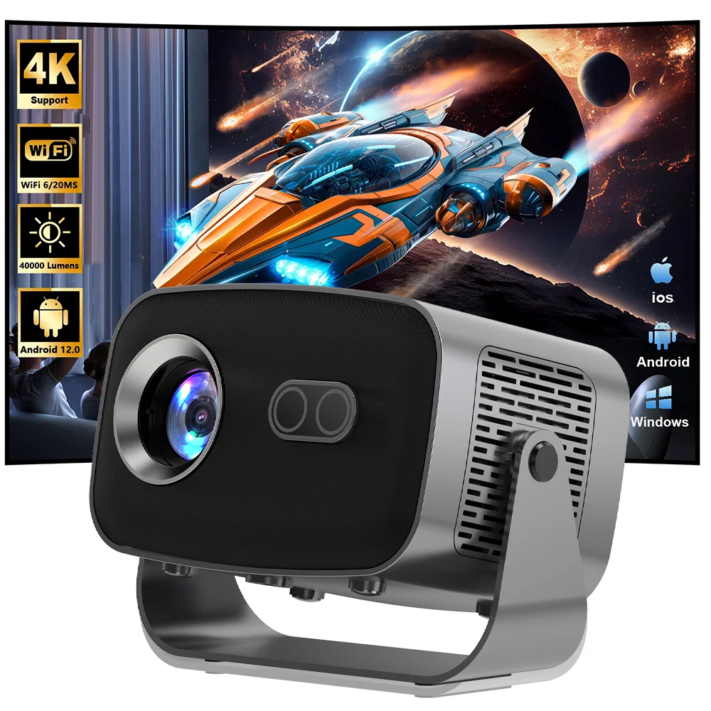 جهاز عرض جديد بتركيز تلقائي يعمل بنظام أندرويد 14 4K 390ANSI 4K أصلي 720P 1080P فيديو مع Wifi6 BT5.2 Allwinner H713 محمول خارجي 2026 #1