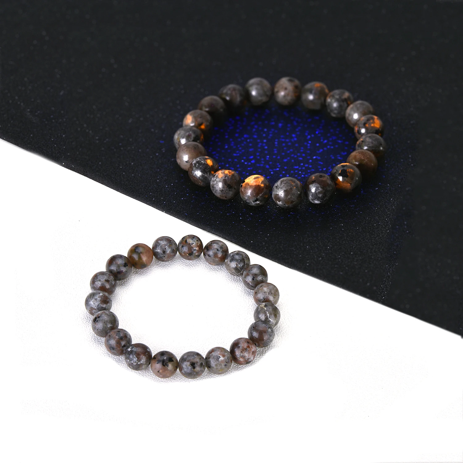 Natural Yooperlite Rocks Beads Bracelets for Men and Women Yooper Sodalite UV Reactive Crystal Jewelry