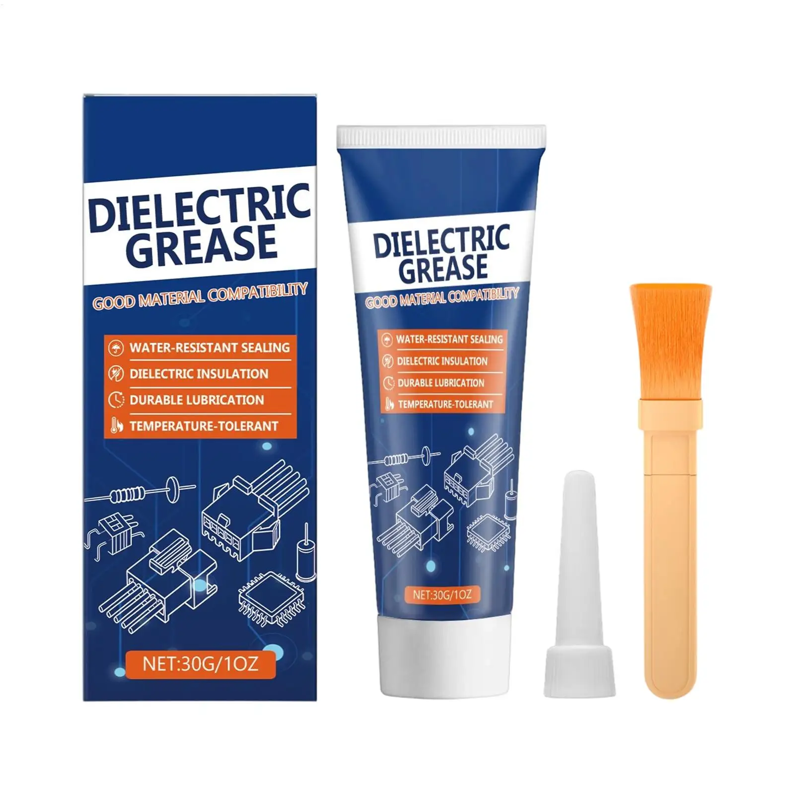Wheel Bearing Grease Automotive Lubricant With Brush Dielectric Grease Marine Dielectric Grease For Trailer RV Truck 30g view 2
