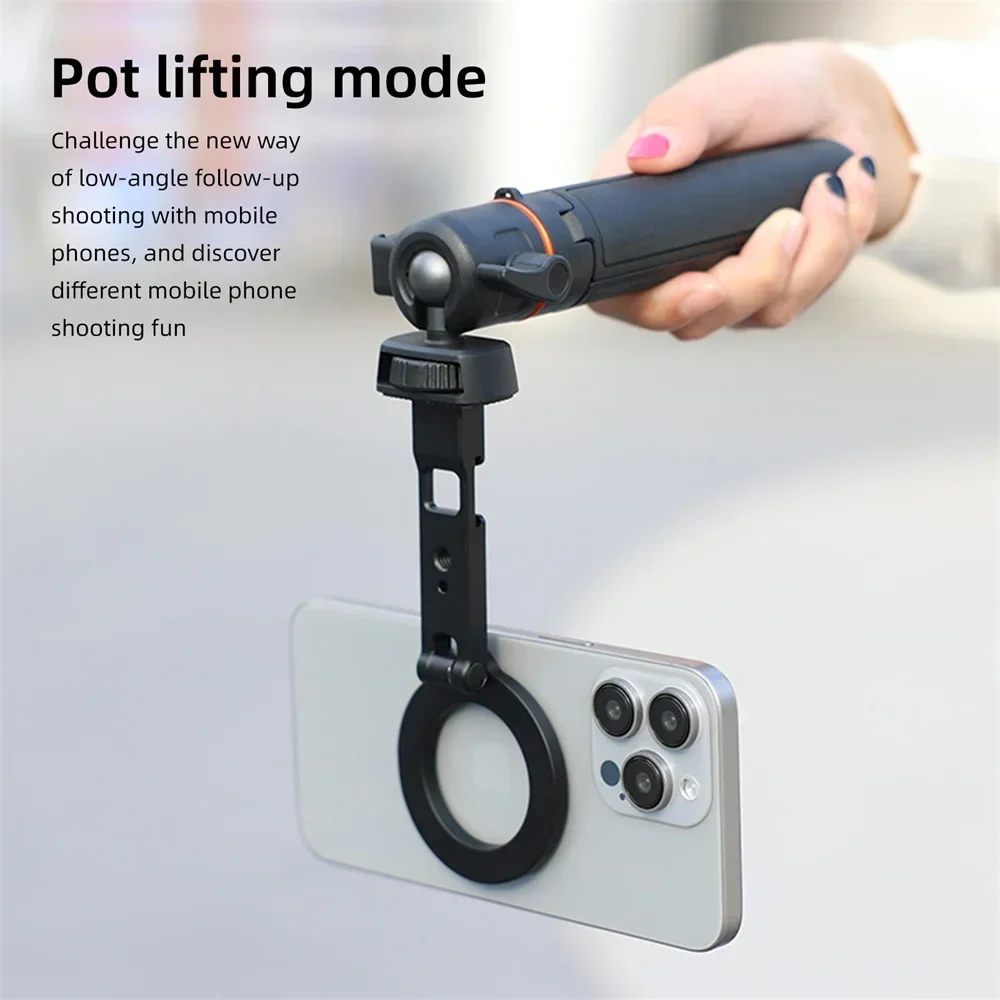 

VRIG MG-23 Magnetic Phone Stand with MagSafe Cold Shoe Mount Tripod Holder Live Streaming Vlog for IPhone 16 Pro Max