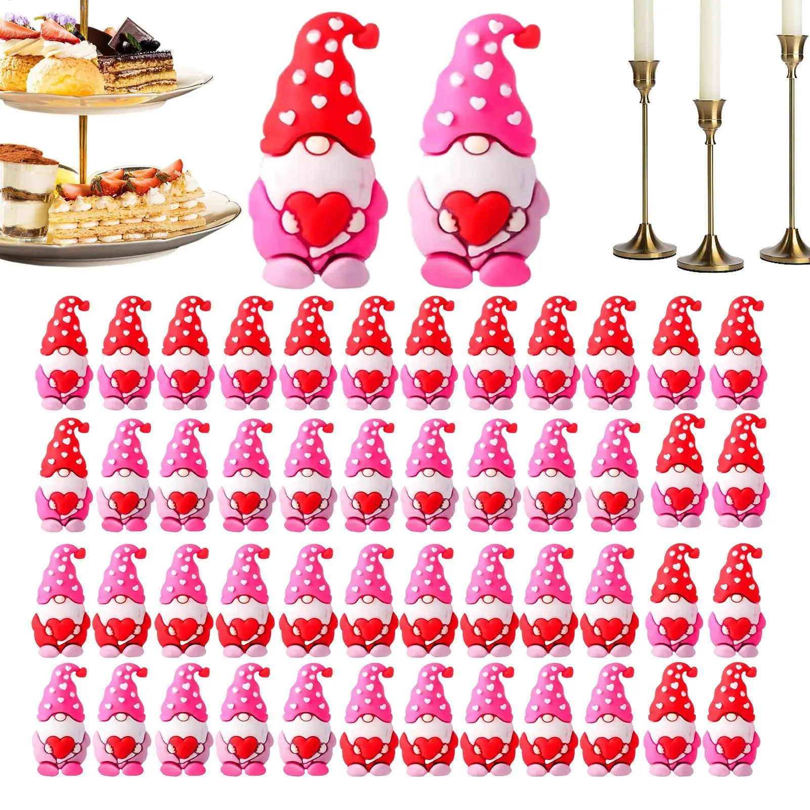 

20 шт. фигурок гномов ко Дню святого Валентина, украшения в форме сердца, милые поделки, товары для вечеринок, наполнитель для подарочных коробок, романтический декор для дома